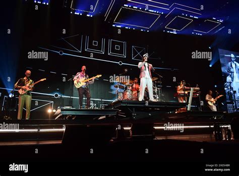 Italian Group Pinguini Tattici Nucleari Performduring Live Concert Of