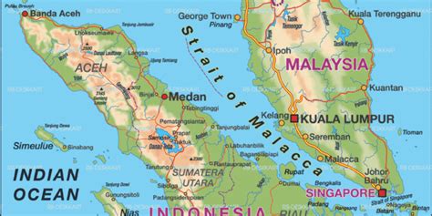 Map of Strait of Malacca (Region in Malaysia, Indonesia) | Welt-Atlas.de