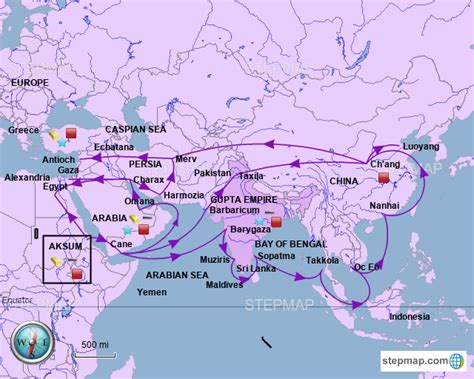 StepMap Asian Trade Routes