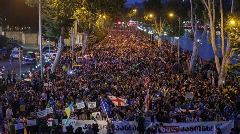 Thousands Rally In Tbilisi Against Foreign Influence Bill The