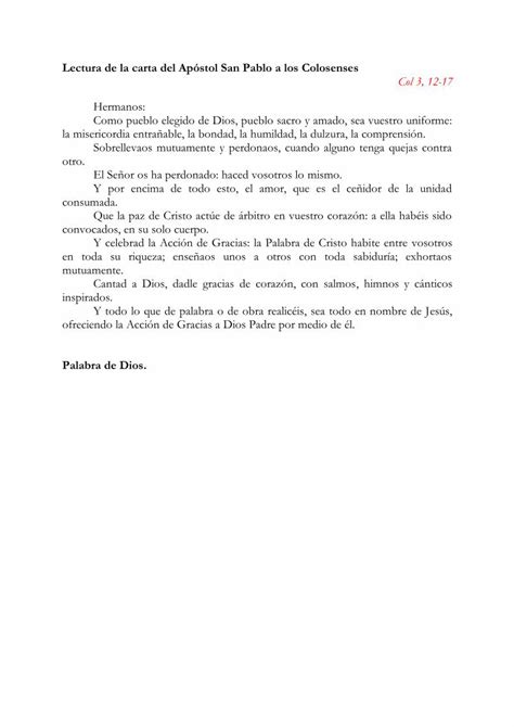 PDF Lectura de la carta del Apóstol San Pablo a los Colosenses