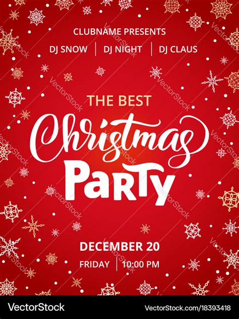 Christmas party poster template Royalty Free Vector Image