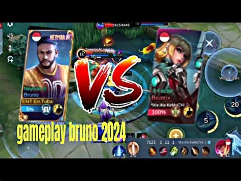 Best Gameplay Bruno 2024 VS Beatrix Mobile Legends Build Top Global