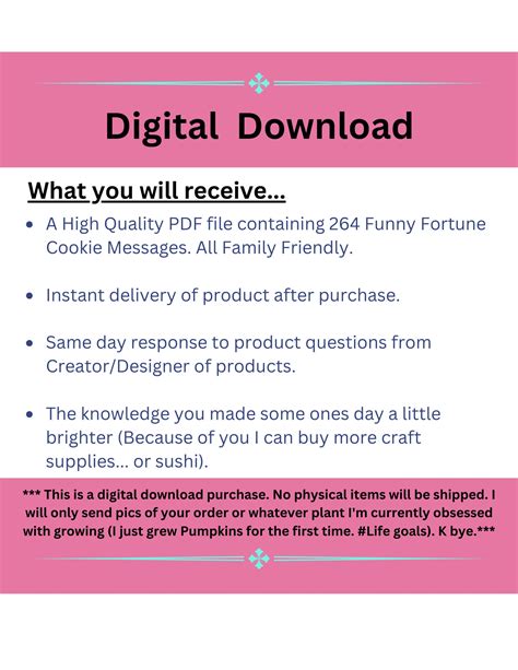 264 Funny Fortune Cookie Messages Digital Download Fun Fortunes and ...