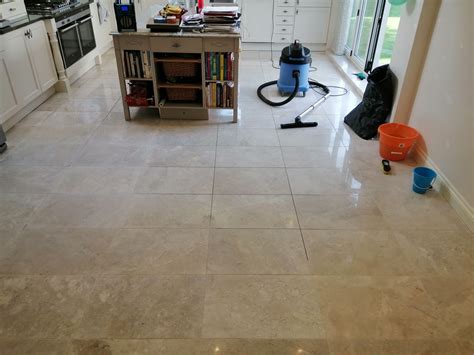 Making A Marble Kitchen Floor Sparkle In South Wales Kitchen Floor