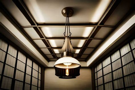 A Light Fixture Hangs From The Ceiling In A Room Ai Generated 32307117