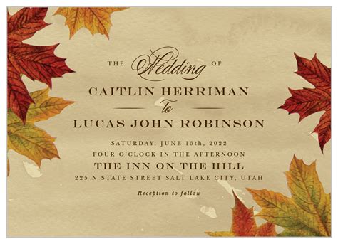 Leaves of Fall Wedding Invitations by Basic Invite