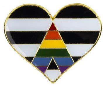 Prideoutlet Lapel Pins Straight Ally Pride Heart Pin