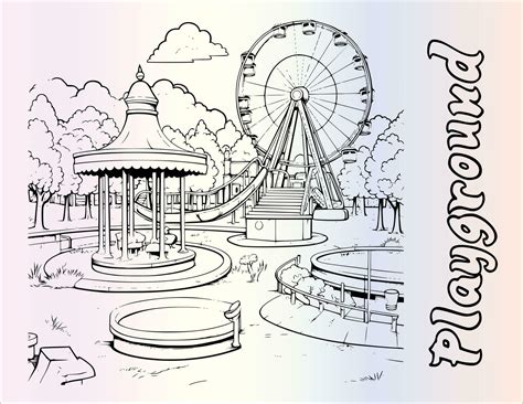 Children's Playground Coloring Pages Drawing For Kids 35750493 Vector Art at Vecteezy