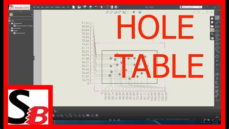 Solidworks Hole Table Youtube