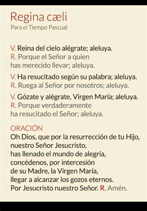 Pin De Marta Elena Machon Diaz En Oraciones Regina Caeli Caeli