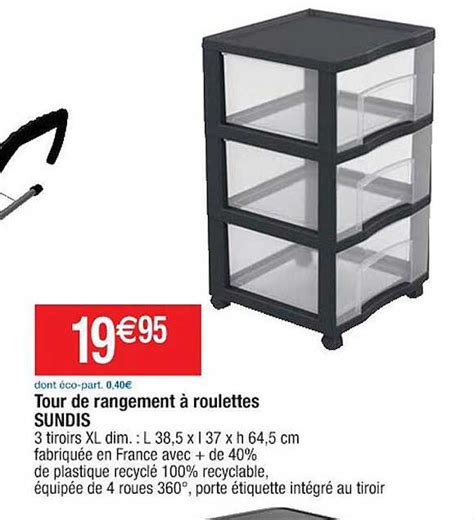 Promo Tour De Rangement Roulettes Sundis Chez Cora Icatalogue Fr