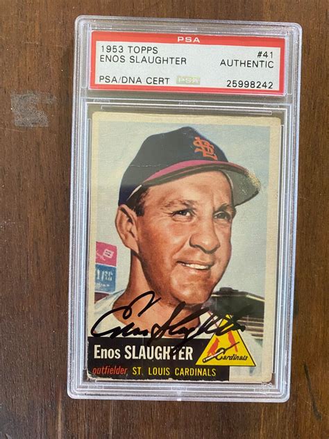 Topps Enos Slaughter Auto Psa Dna Ebay