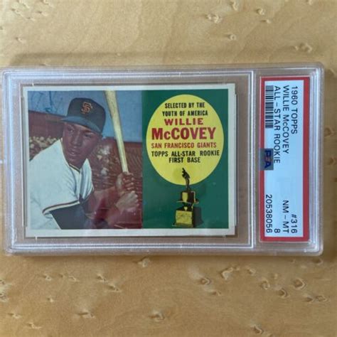 1960 Topps Willie Mccovey PSA 8 NM MT All Star Rookie Card RC 316 EBay