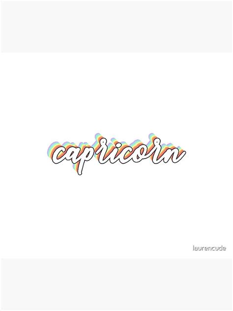 Rainbow Cursive Capricorn Zodiac Sign Vsco Sticker Poster For Sale By