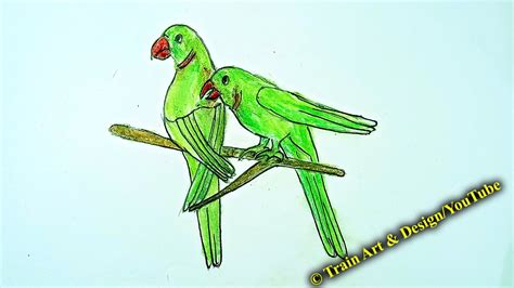 How To Draw Two Parrots With Oil Pastel Step By Step With Oil Pastel