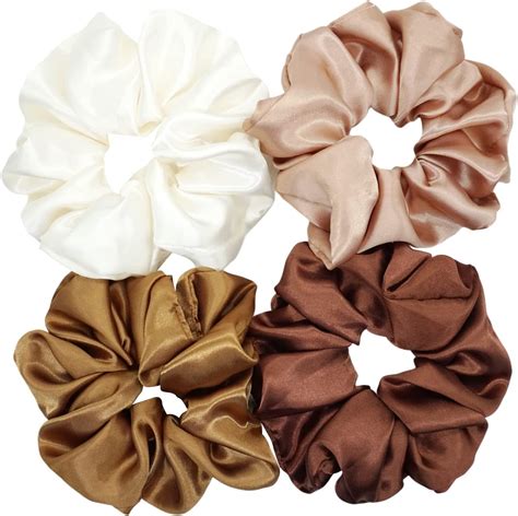 Amazon 6 Pieces Satin Silk Scrunchies For Hair Big Hair