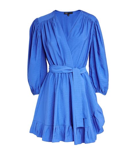 Womens Maje Blue Wrap Mini Dress Harrods Us