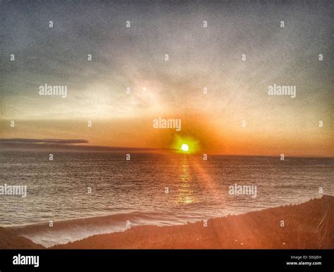 Pacific Ocean sunset Stock Photo - Alamy