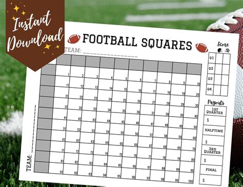 Super Football Squares Game Football Betting Game Super Bowl 2024