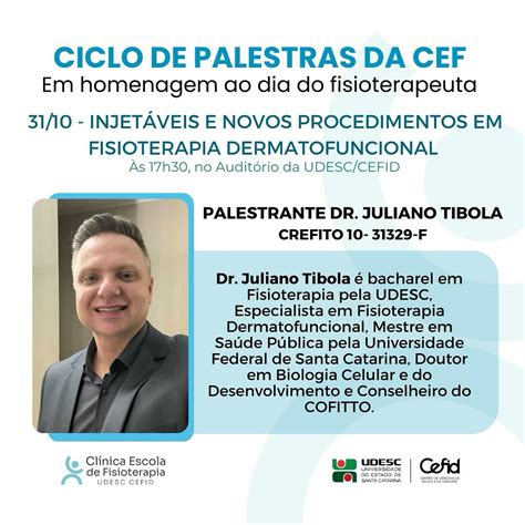 Notícia Palestra sobre fisioterapia dermatofuncional encerrará ciclo