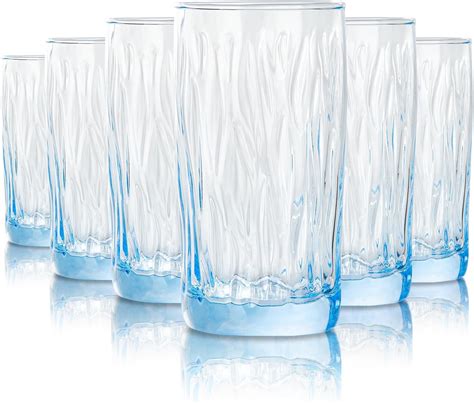 Creativeland Solid Blue Color Glass Drinking Glasses Set