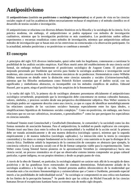 Antipositivismo Metodolog A Antipositivismo El Antipositivismo