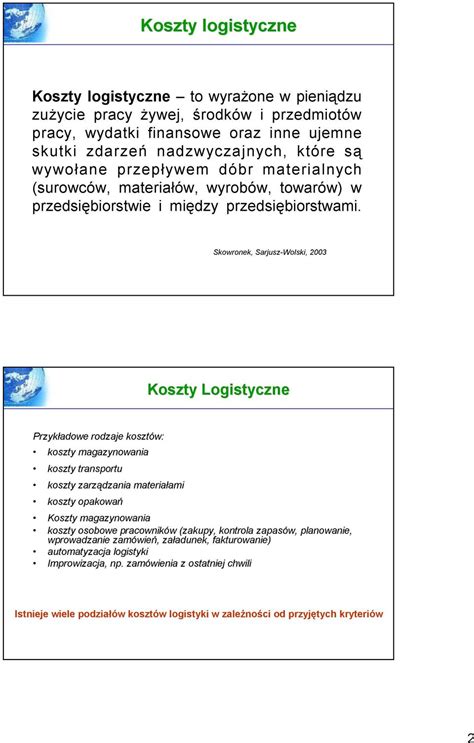 Ocena Efektywno Ci Dzia A Logistycznych Pdf Darmowe Pobieranie