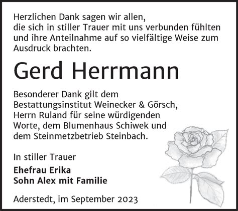 Traueranzeigen Von Gerd Herrmann Abschied Nehmen De