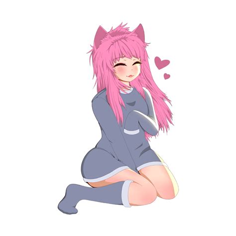 Pink Hair Cat Girl By Tamrhi On Deviantart