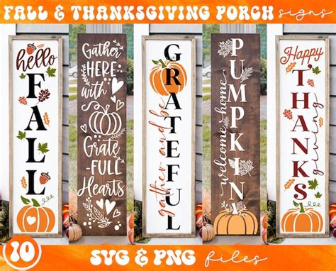 Fall Porch Sign Svg Bundle Thanksgiving Porch Sign Svg Fall Etsy