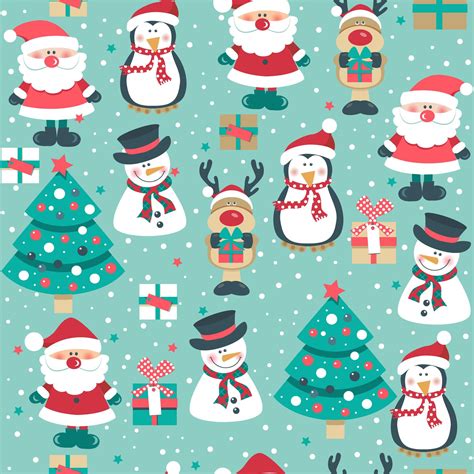 Christmas Seamless Pattern With Reindeer And Snowmen Vector Art