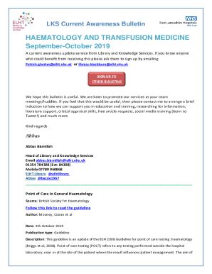 Fillable Online HAEMATOLOGY AND TRANSFUSION MEDICINE September Fax