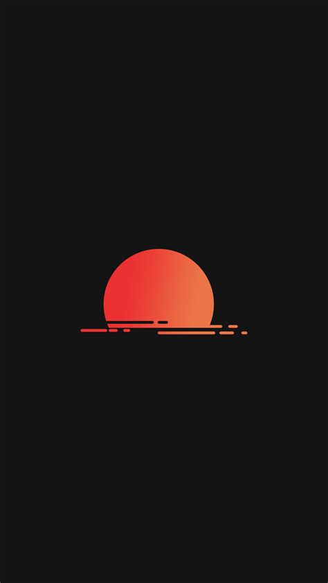 Wallpaper Potrait Black Background Minimalism Sunset X