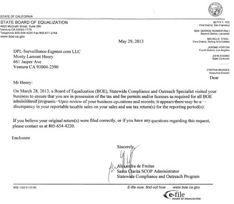 DPL Surveillance Equipment California State Board Of Equalization