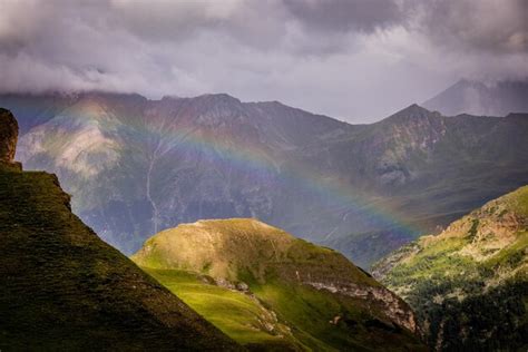 Premium Photo Rainbow Over The Grossglockner High Alpine Road In Austria