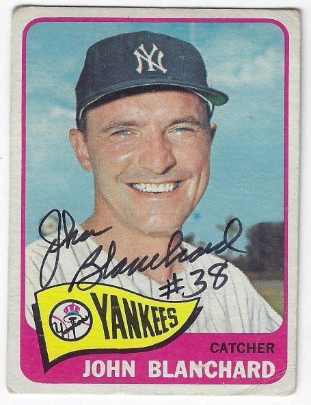 Autographed JOHNNY BLANCHARD New York Yankees 1965 Topps Card Main