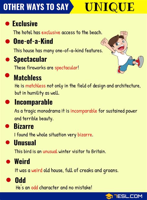 100+ Synonyms for "Unique" with Examples | Another Word for “Unique” • 7ESL