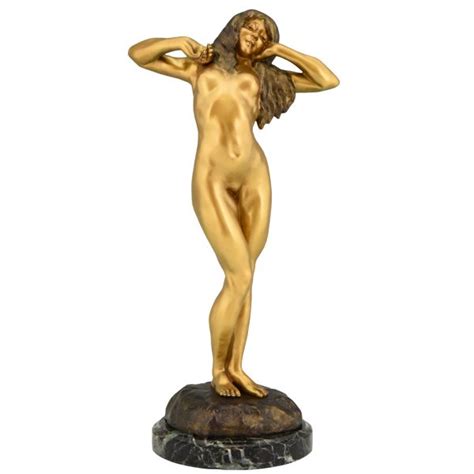 Art Deco Bronze Sculpture Standing Nude Deconamic