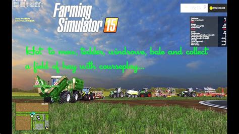 How To Mow Tedder Windrower Bale And Collect With Courseplay Farming