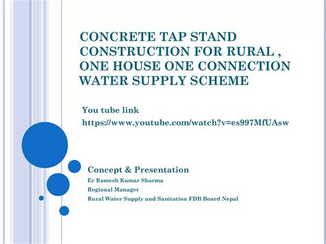 Concrete Tap Stand Construction For Rural Water Supply Ppt