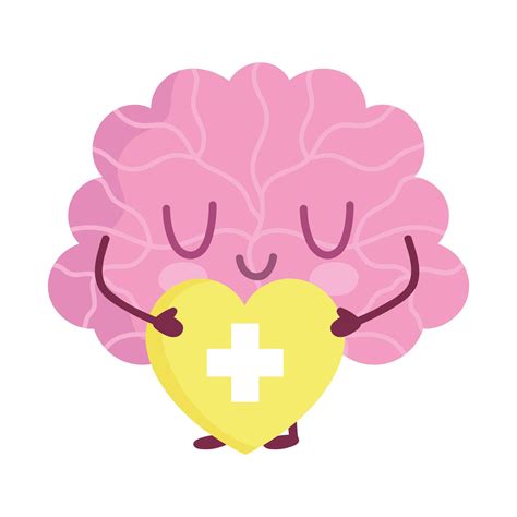 D A Mundial De La Salud Mental Personaje De Dibujos Animados Cerebro