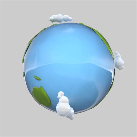 Cartoon Earth 3D Model 10 Fbx Max Obj Unknown Free3D