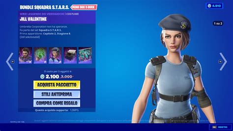 Fortnite Negozio Oggetti TORNATE SKIN RESIDENT EVIL 23 Aprile 2022