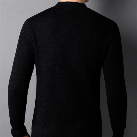 Casual Men Tops Winter Solid Color Turtle Neck Long Sleeve Knitted Slim Sweater Mens Knitted