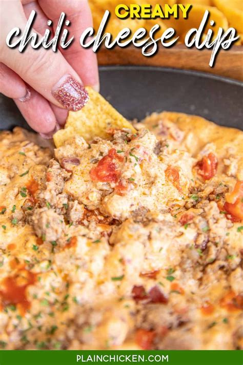 Creamy Chili Cheese Dip Plain Chicken Chili Cheese Dips Chili Cheese Plain Chicken Recipe