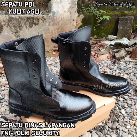 Jual Sepatu Pdl Kulit Asli Motif Jeruk Resleting Sepatu Pdl Tni Polri