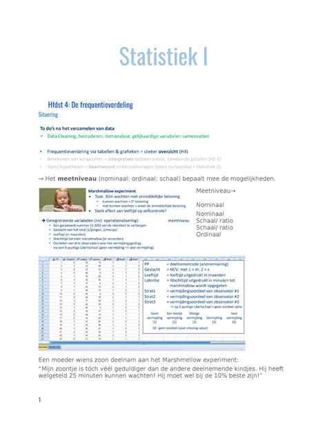 H4 De Frequentieverdeling Statistiek 1 Thomas More StuDocu