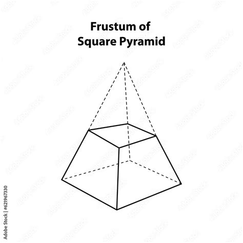 Frustum of square Pyramid. geometric shapes. Vector illustration of isolated on white. icon ...