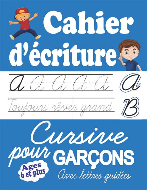 Buy Cahier Décriture Cursive Pour Garçons Apprendre à écrire Les Lettres Cursives Pour Enfants